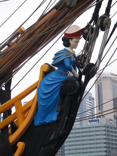 “Bethia” figurehead from this Bounty, ca. 2007 at Sydney. Credit: User:Bukvoed, CC BY-SA 3.0 , via Wikimedia Commons