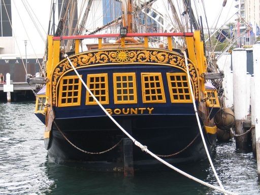 Bounty in 2007 was berthed near the Australian National Maritime Museum, Sydney. Credit: User:Bukvoed, CC BY-SA 3.0 , via Wikimedia Commons